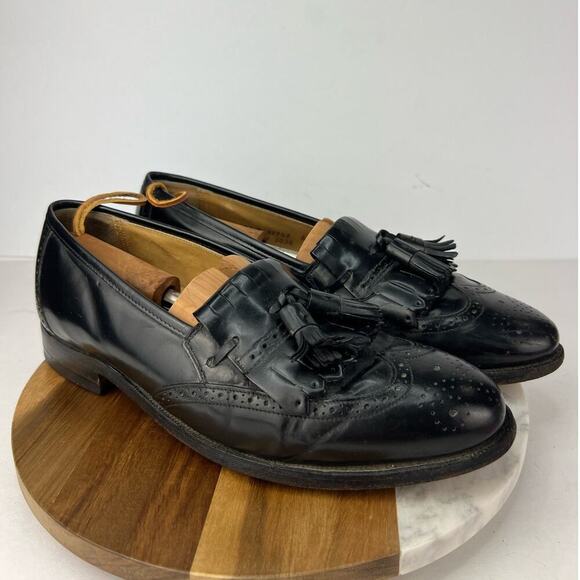 Johnston Murphy Optima Black Leather Wingtip Kiltie Tassel Loafer Men\'s 9.5 D main image 6